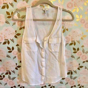 White sleeveless blouse Joie